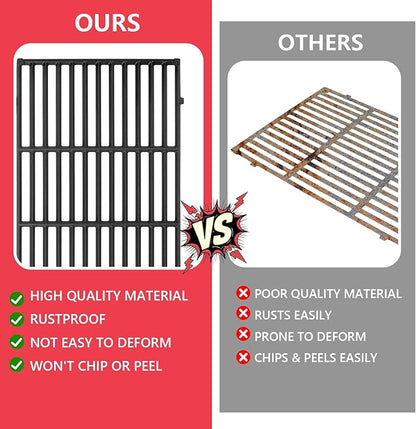 7524 7528 Grill Grates for Weber Genesis 300 310 330 Series Genesis E310 S310 E320 S320 E330 S330 EP330 EP310 E315 EP/CEP310 EP/CEP320 EP/CEP330 Grills Parts(2007-2016), 19.5" Cast Iron Cooking Grids