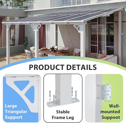 Aoxun 14’x10’ Gazebo with Aluminum Frame & Polycarbonate Panel, Outdoor Patio - Image 4