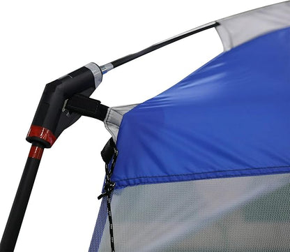 Ozark Trail 13x9 Screen House Tent, Blue, Mesh Panels for Insect Protection, Dual Zipper Doors, PE Splash Guard, Steel and Fiberglass Frame, Color Coded Poles, Carry Bag Included, Outdoor Use
