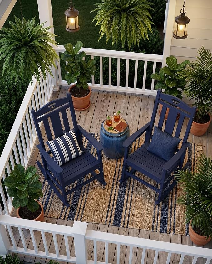 Oversized Outdoor Rocking Chairs Set of 4, 380lbs Heavy-Duty Large Patio Rocker - Image 2