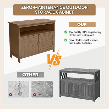 HIPS All-Weather Outdoor Storage Cabinet, Outdoor Sideboard - Image 6