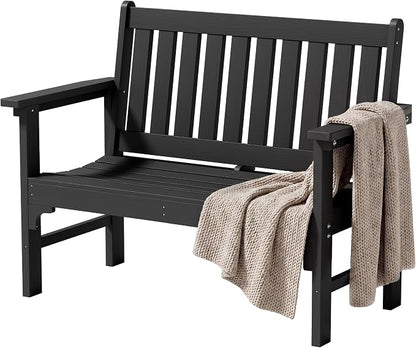 JUMMICO High-Density Polyethylene Outdoor Garden Bench, Ergonomically Designed by JUMMICO