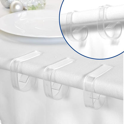 150PCS Transparent Clear Tablecloths Clips Bulk, Plastic Table Cloth Clips Skirt Windproof Tables Cover Holder Clamps for Outdoor Christmas Home Wedding Party Indoor Camping Picnic