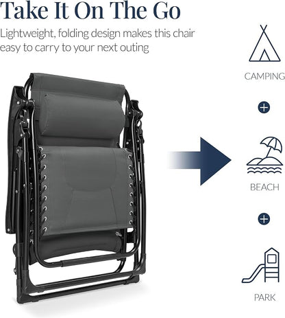 Best Choice Products Oversized Padded Zero Gravity Chair, Folding Outdoor Patio - Image 5