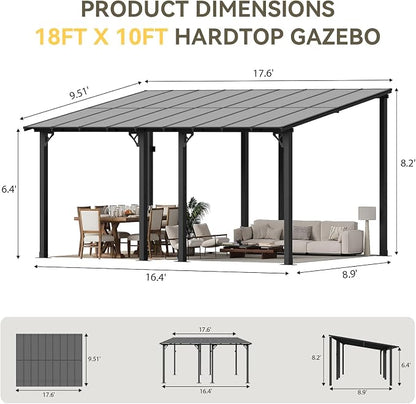 Aoxun 18’x10’ Gazebo for Patio, Gazebo Pergola - Image 2