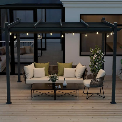 Tangkula 10x12 Ft Pergola, Heavy-Duty Aluminum Outdoor Pergola - Image 9