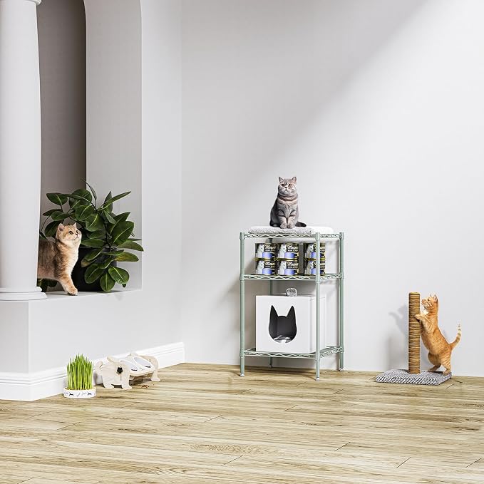 M MZG 750 lbs 3-Shelf Storage Shelves Wire Shelving Unit Standing Metal Rack - Image 5