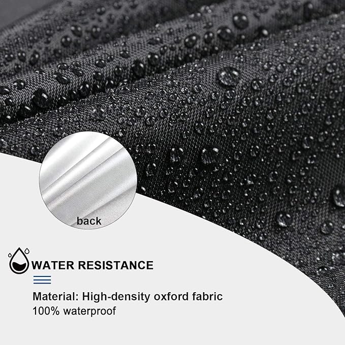 Kingling Patio Furniture Covers Waterproof, Round Patio Table Cover 72 inch Heavy Duty Outdoor Table Cover for Dining & Coffee Table Chair Set, Firepit Table All Weather Resistant--72''D x43''H(Black)
