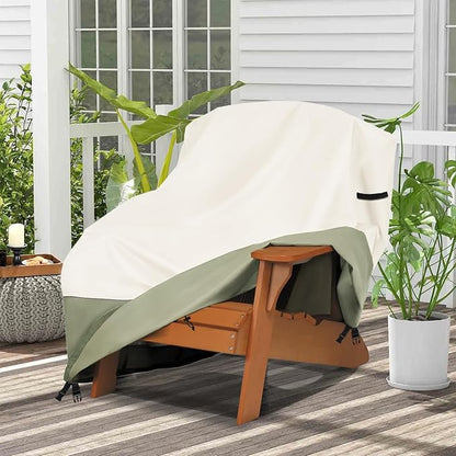 Patio Adirondack Chair Cover 30 W x 34 D x 36 H inches,600D Heavy Duty Waterproof Outdoor Chair Covers,Patio Furniture Covers for Adirondack Chair,Beige