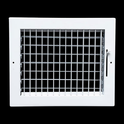 Fits 10x8 Duct Opening Steel Adjustable Air Supply Grille by Handua | Register Vent Cover Grill for Sidewall and Ceiling | White | Outer Dimensions: 11.75" X 9.75"