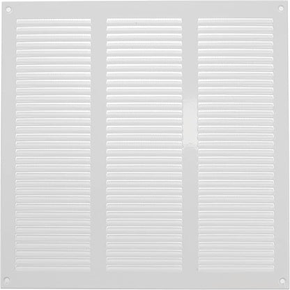 Repa Market 12x12 Inch Air Vent Cover/White Galvanized Steel Louvered Grill Cover with Mesh Screen/Wall or Ceiling Vent/Durable Flush Mount HVAC Register for Indoor and Outdoor Ventilation