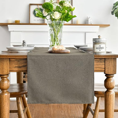Artoid Mode Coffee Brown Table Runner, Seasonal Fall Washable Kitchen Dining Table Decoration for Home Party Decor 13x72 Inch