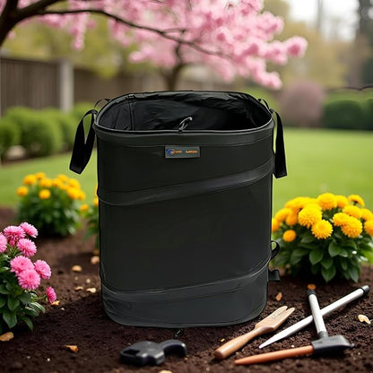 YUDI & GARDEN 19 Gallon Square Collapsible Yard Waste Bin, Collapsible Trash Can, Camping Trash Can - for Collecting Weeds or Leaf or Yard and Party Waste