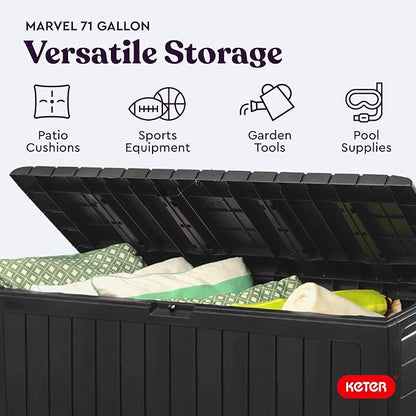 Keter Marvel Plus 71 Gallon Resin Deck Box-Organization and Storage - Image 4