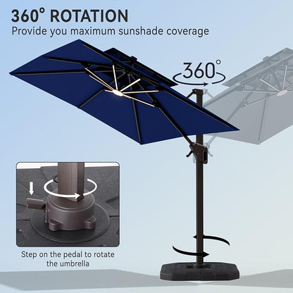 9' X 12' Cantilever Patio Outdoor Umbrella - Image 6