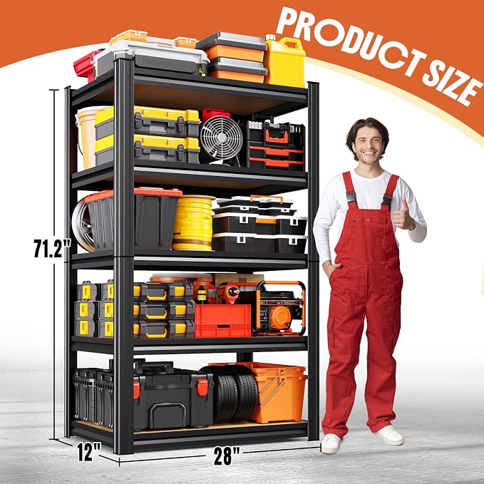 71.2''H Storage Shelves, 2000lbs Garage Shelving, Adjustable Heavy Duty - Image 3
