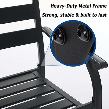 Patio Dining Chairs Set of 2, Metal Patio Furniture Set - Image 5