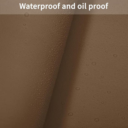 Leather Table Cover,1.8mm Thick,17x60 Inch Desk Cover,Dresser Cover Top,Dresser Protector Top,Dresser Cover,End Table Cover.(Mud Color+Champagne Gold,17x60)