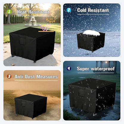 Chinchilla Heavy Duty 36 Inch Square Fire Pit Cover - 100% Waterproof & Weatherproof, Durable All-Season Protection for 32/33/34/35/36 Inch Propane Fire Pits and Tables