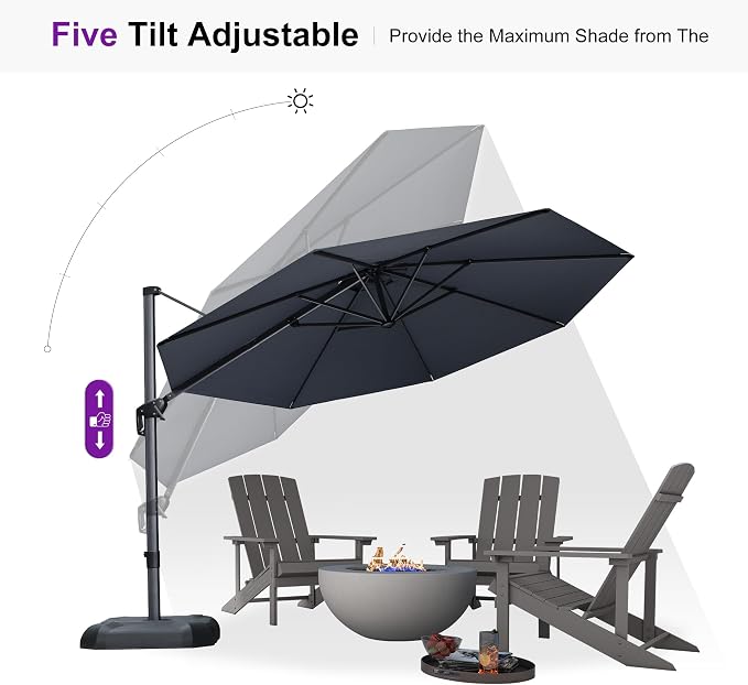 PURPLE LEAF Patio Outdoor Umbrella 11 Feet Round - Image 6