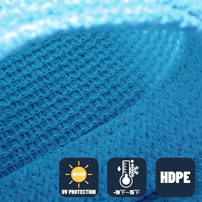 SUNNY GUARD 14' x 14 x '14' Triangle Shade Sail 95% UV Block Outdoor Canopy | - Image 4