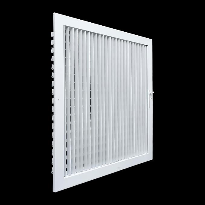 Fits 18x18 Duct Opening Steel Adjustable Air Supply Grille by Handua | Register Vent Cover Grill for Sidewall and Ceiling | White | Outer Dimensions: 19.75" X 19.75"