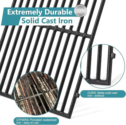 Criditpid Grill Replacement Parts for Dyna Glo DGB610SSP DGF600SSP, Cast Iron Grates 70-01-296 and Heat Shield Tents for Dyna Glo Grill Replacement Parts DGB610SSP 6 Burner.