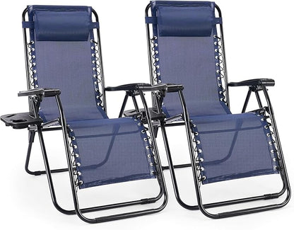 Chaise Lounge Chair Outdoor Set of 2, Oversized Zero Gravity Chair, Lawn Chairs by ALPEN
