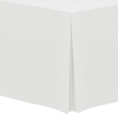 Ultimate Textile -10 Pack- 5 ft. Fitted Polyester Tablecloth - Fits 30 x 60-Inch Banquet and Folding Rectangular Tables - 42" H, White