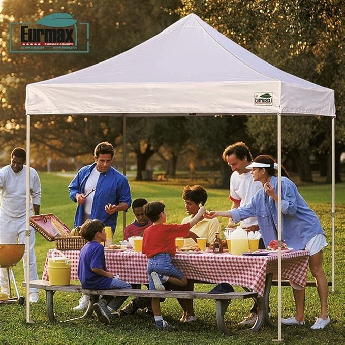 Eurmax USA 10x20 Pop Up Canopy Replacement Canopy Tent Top Cover, Instant Canopy Top Cover ONLY, Choose 30 Colors,Bonus 4PC Pack Weight Bag (10x20, Blue)
