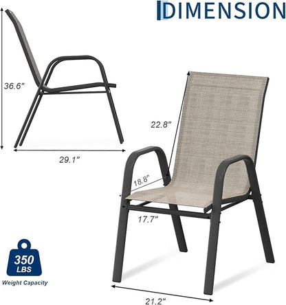 IDEALHOUSE Stackable Patio Chairs, Textilene Fabric Outdoor Dining Chairs - Image 2