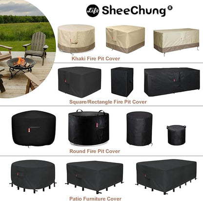 SheeChung Fire Pit Cover 36"x34" for Ikuby Fire Pit Sphere,Waterproof Heavy Duty 600D Round Fire Pit Cover for Outdoor Large Globe/Ball Firepit,Fits Propane Gas Fire Pit