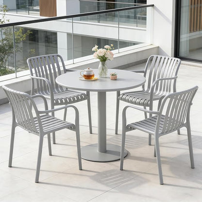 JPBSTO Patio Dining Chairs Set of 4, All-Weather Outdoor and Indoor Stackable by JPBSTO