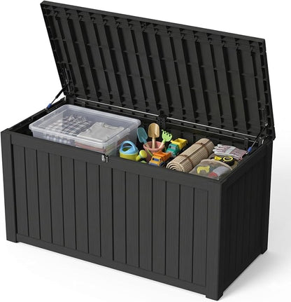 Outdoor Storage Box, 180 Gallon Waterproof Deck Box, Piston-Lift Tall Standing by GraceYourYard