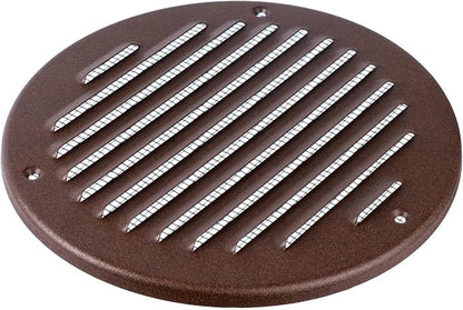 Round Ventilation Grille / 6'' Inch Inside Measurement/Black Metal Air Vent Louver - Inside/Outside use - / 7.25" Inch Outer Measurement