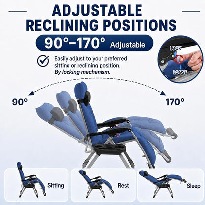 Yaheetech 29" Zero Gravity Chair Adjustable, - Image 5