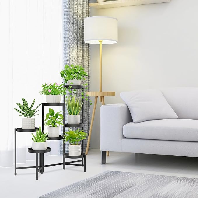 iDavosic.ly Plant Stand Indoor Outdoor, 7 Tier Metal Corner Shelf, Folding - Image 7