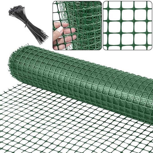 Plastic Garden Fence Animal Barrier,3.28 x 66 FT Heavy Duty Hard Plastic Mesh Fencing,Reusable Safety Temporary Fence Roll with Zip Ties,Snow Fence for Pool Deer Rabbit Chicken Dog Poultry-Green