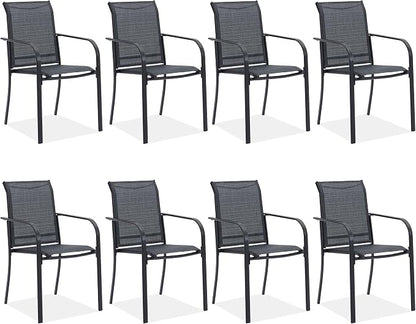 Outdoor Chairs Set of 8, Stackable Patio Dining Chairs by Offeroutdoorsolutions