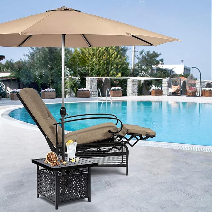 SUNCROWN Outdoor Recliner Chair Patio Adjustable Relaxing Chairs Outdoor Metal - Image 2