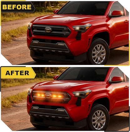 Front Grille Grill Lights for 2024 2025 Tacoma SR SR5 Led Grill Light Accessories,Amber (for SR SR5 only-LED-Amber)
