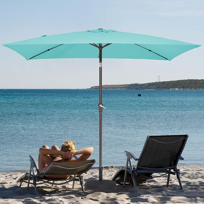 JEAREY 6.5x10 ft Rectangular Patio Umbrellas Outdoor Market Umbrella - Image 3