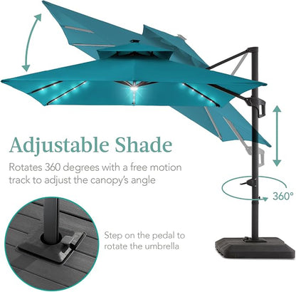 Best Choice Products 10x10ft Cantilever Patio Umbrella w/Base Included - Image 4