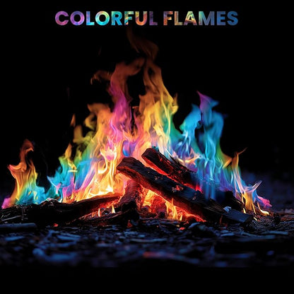 Magical Flames Fire Color Packets (50 Pack), Vibrant Multi-Color Fire for Fire Pits, Campfires, Bonfires & Fireplaces - Camping Essentials & Outdoor Party Accessories