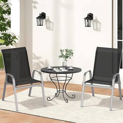 Patio Chairs Set of 2, All Weather Outdoor Dining Chairs | Stackable Dining - Image 2
