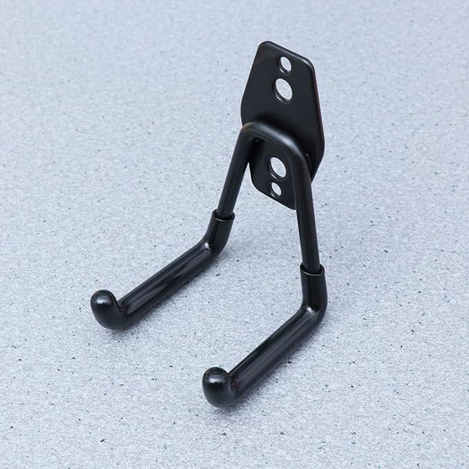Heavy Duty Metal Wall Hooks 2Pcs Black Utility Garage Storage Hangers for Tool and Garden Organization