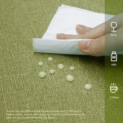 BALCONY & FALCON Rectangle Tablecloth 57" x 85" Washable Wrinkle Resistant and Water Proof Table Cloth, Decorative Linen Fabric Tablecloths for Dining Party Kitchen Wedding and Outdoor, Avocado Green