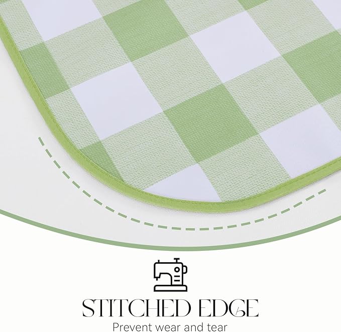 MOSAYT Rectangle Vinyl Tablecloth, 100% Waterproof Buffalo Gingham Plastic Table Cloth, Heavy Duty Wipeable Table Covers for Picnic, Outdoor, Camping - 54 x 120, Sage Green