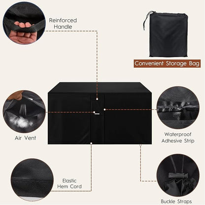 Fire Pit Cover Rectangle Outdoor 42"L x 24"W x 24"H Heavy-Duty Waterproof 600d Oxford Fading Resistant Tear-Resistant Patio Gas Fire Pit Table Cover Coffee Table Cover for 42 Inch Fire Pit Table