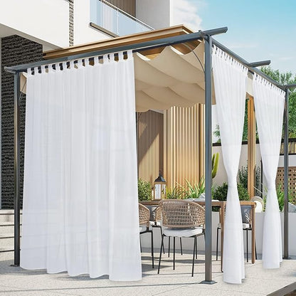NICETOWN 2 Panels White Sheer Outdoor Curtains by NICETOWN